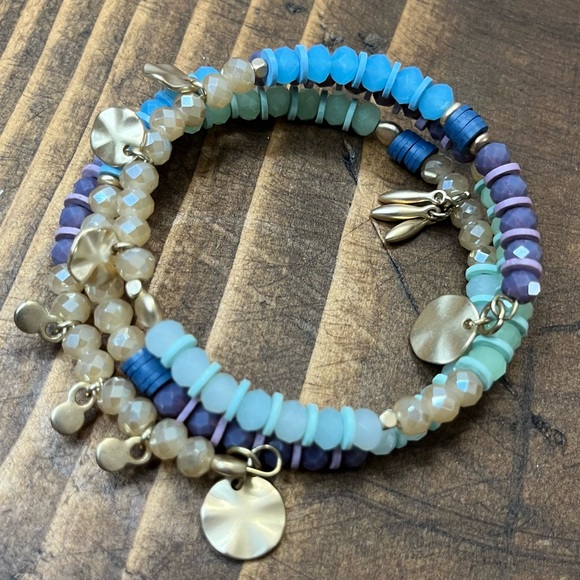 Beaded Wrap Bracelet w/ Charms - Picture 2 of 11